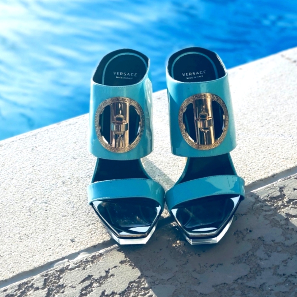 Versace Sandals Glass Heel
